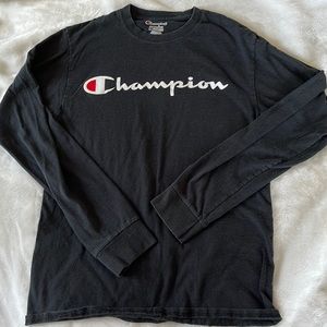 Champion black long sleeve logo shirt